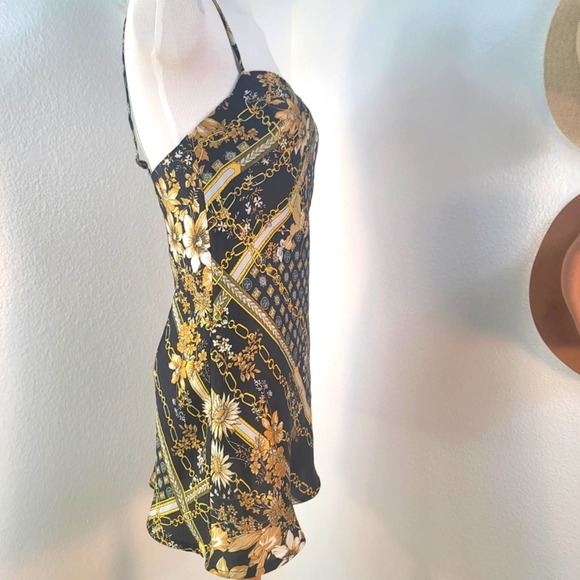 PRINCESS POLLY LUCCI SLIP SILK MINI DRESS GEOMETRIC SPAGHETTI STRAPS BAB… - Picture 9 of 16